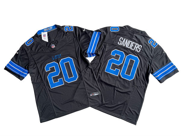  Mens Detroit Lions Retired Player #20 Barry Sanders Nike 2024 Black 2nd Alternate Vapor F.U.S.E. Limited Jersey 