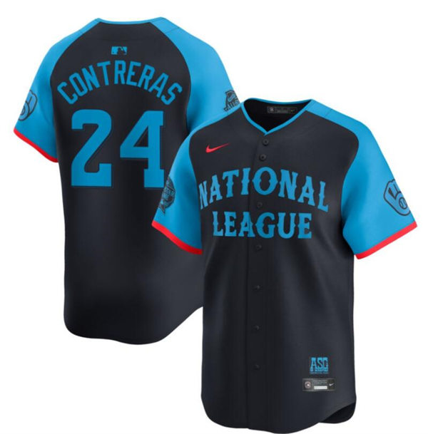  Mens Milwaukee Brewers #24 William Contreras National League Nike 2024 MLB All-Star Game Limited Jersey - Navy 