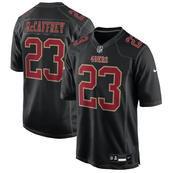  Mens San Francisco 49ers #23 Christian McCaffrey Nike Carbon Black 2024 Fashion Game Jersey 