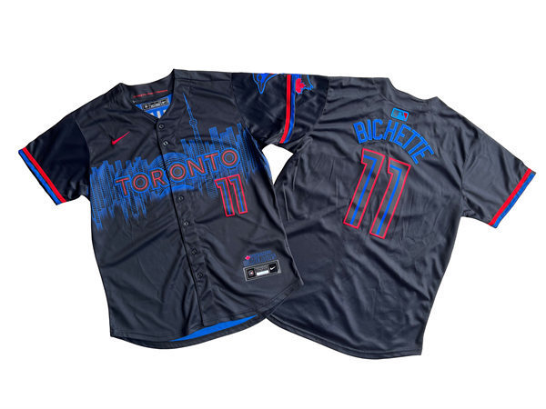  Mens Toronto Blue Jays #11 Bo Bichette Nike 2024 City Connect Limited Player Jersey - Black 