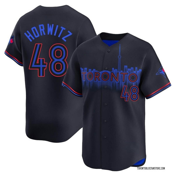  Mens Toronto Blue Jays #48 Spencer Horwitz Nike 2024 City Connect Limited Player Jersey - Black 