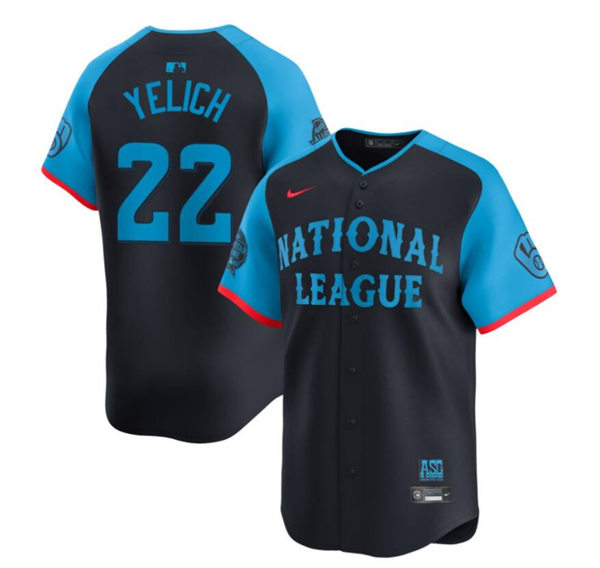  Mens Youth Milwaukee Brewers #22 Christian Yelich National League Nike 2024 MLB All-Star Game Limited Jersey - Navy 