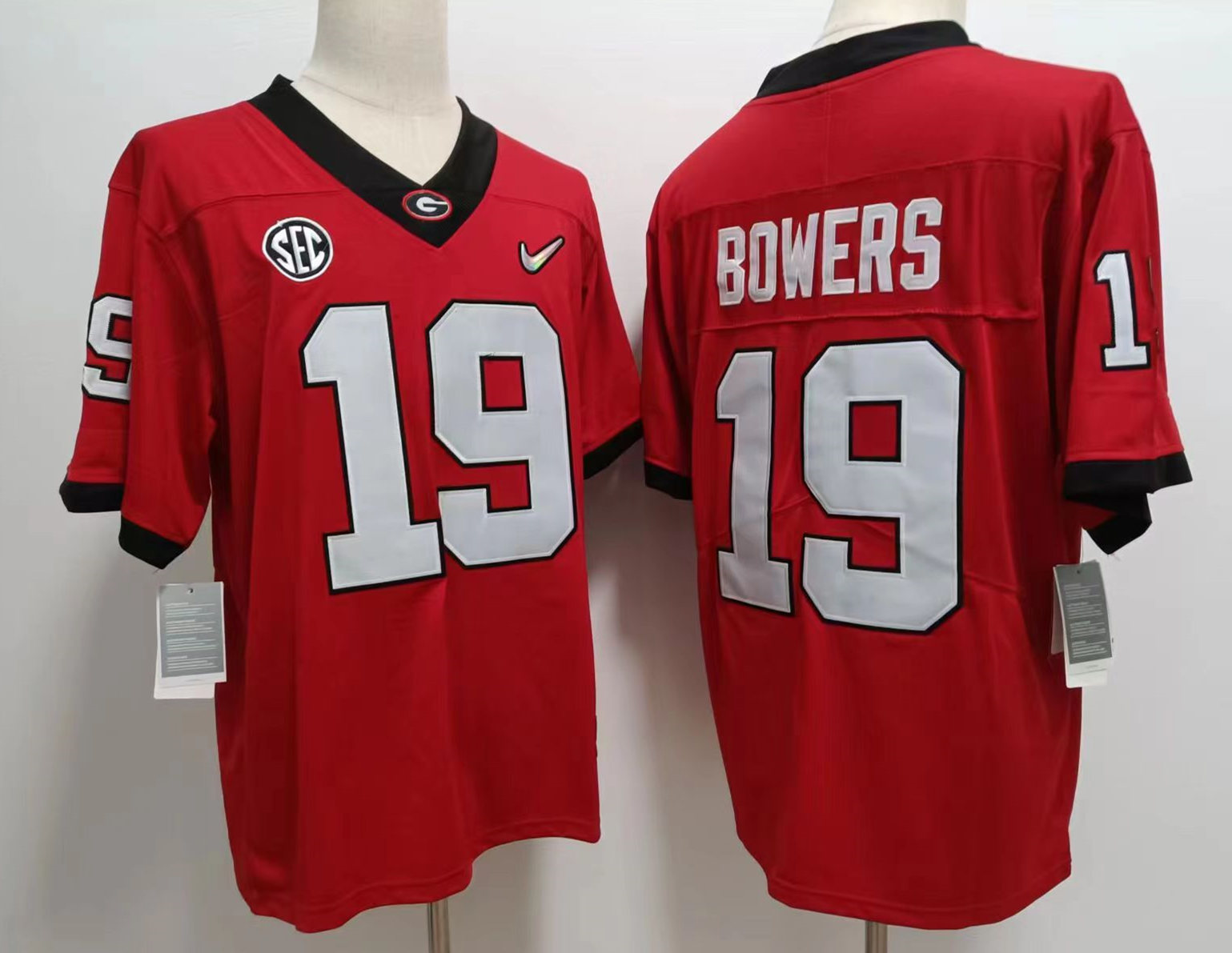 Red Men Georgia Bulldogs Brock Bowers College Block Number Football Game Jersey