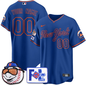 Custom Men's New York Mets Blue Road 2025 Spring Training Jersey - All Stitched Blue