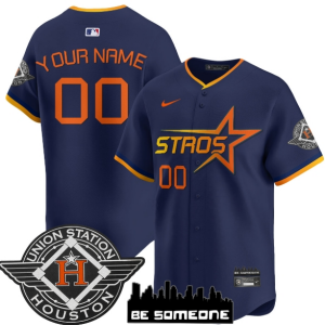 Custom NameNumber Houston Astros 2025 City Connect Vapor Premier Limited Jersey - All Stitched Navy