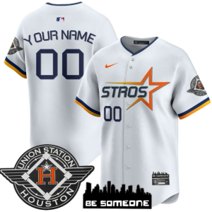 Custom NameNumber Houston Astros 2025 City Connect Vapor Premier Limited Jersey - All Stitched White