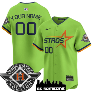 Custom NameNumber Houston Astros 2025 City Connect Vapor Premier Limited Jersey - All Stitched green