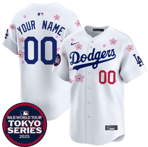 Dodgers Tokyo Series 2025 Vapor Premier Limited White Custom Jersey - Stitched