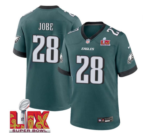 Josh Jobe No 28 Men Super Bowl LIX Philadelphia Eagles Home Game 2025 Jersey- Replica