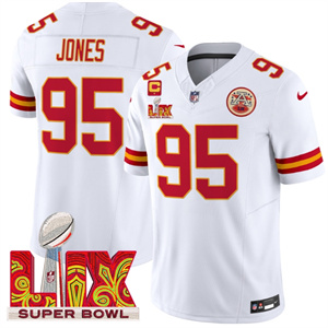 Kansas City Chiefs Super Bowl LIX Patch Vapor Limited   Jersey - All Stitched    Chris Jones 95