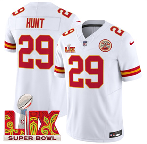 Kansas City Chiefs Super Bowl LIX Patch Vapor Limited   Jersey - All Stitched    Kareem Hunt 29