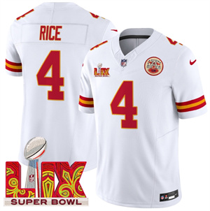 Kansas City Chiefs Super Bowl LIX Patch Vapor Limited   Jersey - All Stitched    Rashee Rice 4