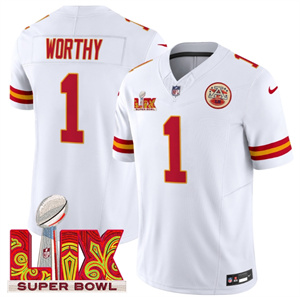 Kansas City Chiefs Super Bowl LIX Patch Vapor Limited   Jersey - All Stitched   Xavier Worthy 1