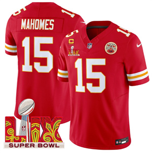 Kansas City Chiefs Super Bowl LIX Patch Vapor Limited   Jersey - All Stitched  Red