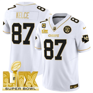 Kansas City Chiefs Super Bowl LIX Patch Vapor Limited   Jersey - All Stitched  Travis Kelce 87