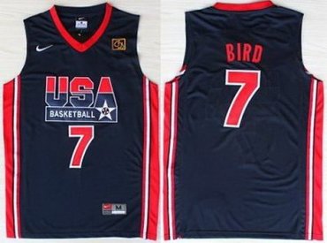 USA Basketball 1992 Olympic Dream Team Blue Jerseys 7# Larry Bird on ...